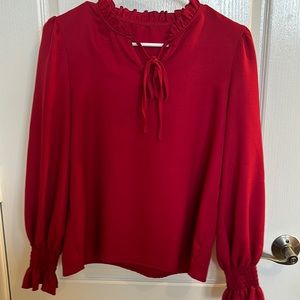 Burgundy long sleeve blouse